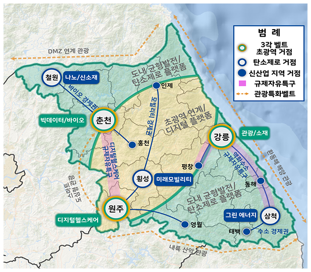 강원특별자치도 첨단산업 융복합 플렛폼 구축을 위한 공간전략